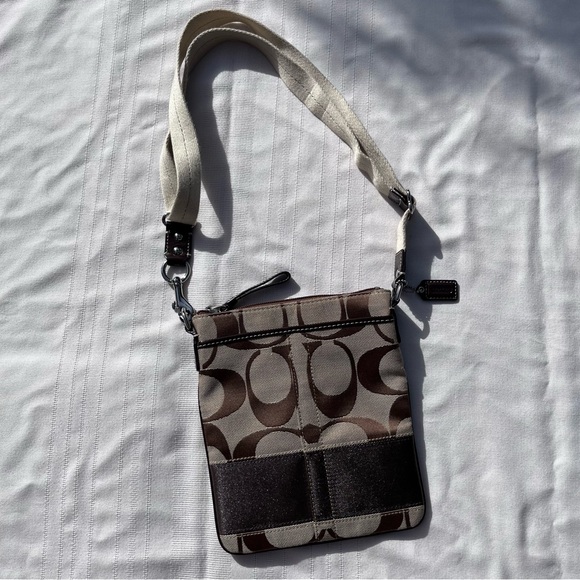 NWOT Coach Signature Stripe Crossbody Swing Pack - Picture 2 of 12